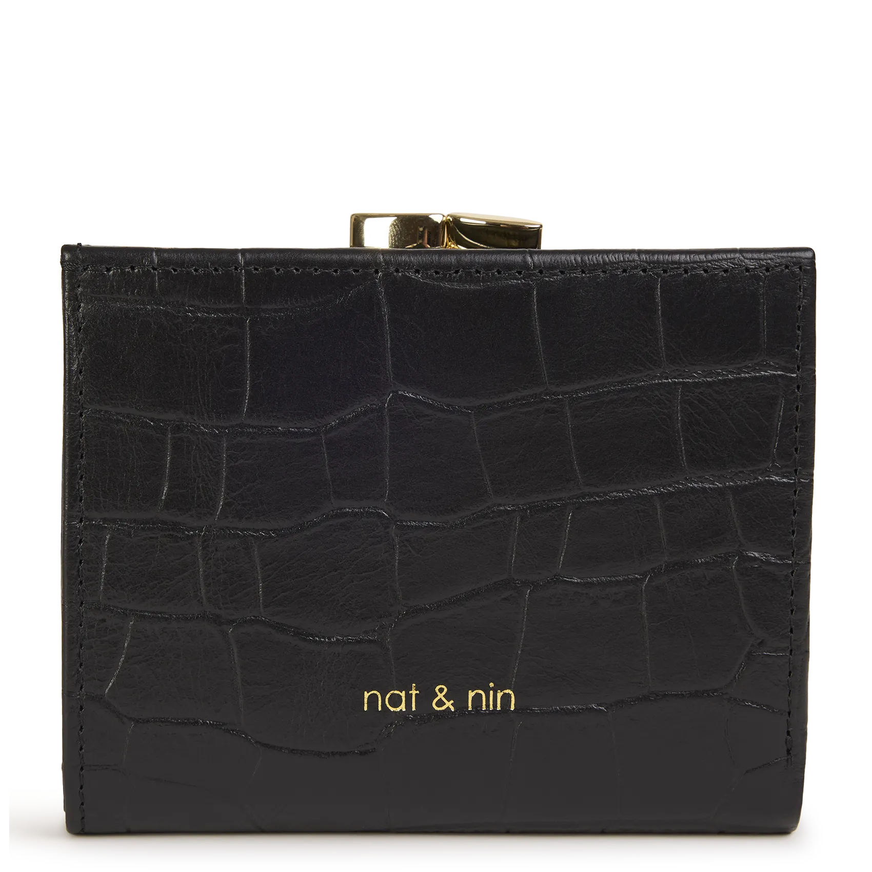 Porte monnaie en cuir Noir JADA